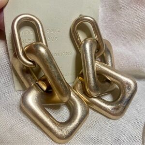 Anthropologie Chunky Gold Link Earrings and Hoops